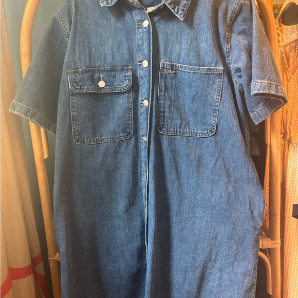 Universal Threads Blue Denim Shirt Dress- Fair Trade Certified - Picture 2 of 5